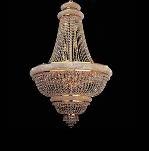 Wholesale Custom New Pendant Lights European Gold Empire Luxury Crystal Chandelier For Wedding Hall &Hotel Home