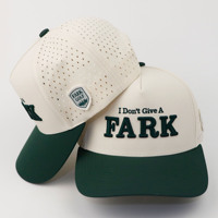 Casquette de golf personnalisée bicolore perforée au laser avec broderie 3D et patch tissé pour équipe sportive