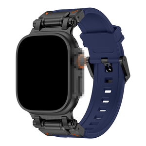 เกราะทนทานออกแบบยางซิลิโคนกีฬาสําหรับ iWatch 9 8 <span class=keywords><strong>7</strong></span> SE 6 5 ฝาครอบโลหะสําหรับ <span class=keywords><strong>Apple</strong></span> <span class=keywords><strong>Watch</strong></span> Band - Product Image 1