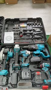 Set di cinque utensili elettrici a batteria al litio senza fili e senza spazzole, include sega circolare, chiavi, martelli, trapani e smerigliatrici angolari - Product Image 5