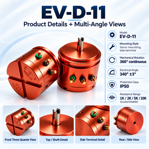 Capteur de <span class=keywords><strong>d</strong></span>éplacement angulaire EvolE EV-<span class=keywords><strong>D</strong></span>-11 340 0,5% IP50, tension analogique, montage servo - Product Image 2