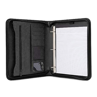 Carpeta de Presentación Personalizada A4 con Cierre, de PU, Extraíble, con 3 Anillas, Impermeable, Portafolio, Organizador de Documentos y Viajes