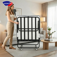 Lit pliant en métal élargi, durable et écologique, taille Queen, avec matelas en mousse à mémoire de forme, lit pliant moderne, vente en gros