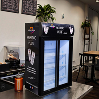 Réfrigérateur commercial MEISDA SC105L, 105L, vitrine de présentation de boissons, refroidisseur à double porte coulissante en verre, compresseur réglable