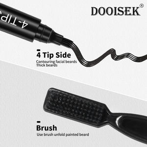 Produits populaires Stylo à barbe professionnel pour hommes Stylo de remplissage tout-en-un Pointe à quatre volets Stylo à <span class=keywords><strong>teinture</strong></span> pour barbe brune noire - Product Image 3