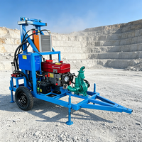 Machine de forage de puits d'eau mobile diesel agricole Mikton 22HP, foreuse montée sur roues, profondeur maximale 180m, équipement d'irrigation agricole