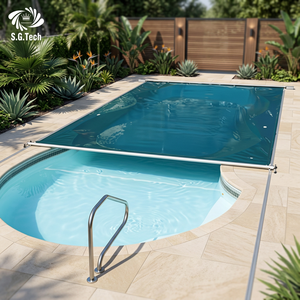 Système de couverture de piscine automatique rétractable Water Crown en PVC, étanche et résistant aux UV, pour piscines enterrées et hors sol, vente en gros - Product Image 1