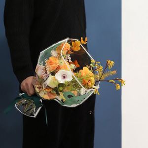 Sac cadeau floral pour la Saint-Valentin, sac en plastique OPP en forme d'ours mignon, matériaux d'emballage pour fleurs imperméables, sac de rangement multi-bouquets - Product Image 2