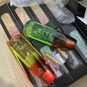 1/2/3色 10-40cm 八角形 アクリル クリスタル バブル カーシフトスティック レバーヘッド ギアシフトノブ - Product Image 1