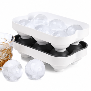 Maßgefertigte Silikon-Eiskugelform mit Aufbewahrungsbox Große 2,4 Zoll Kugel-Eiswürfelform für Whiskey Cocktail BPA-frei - Product Image 1