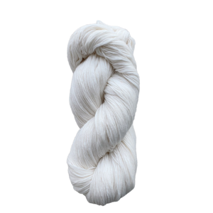 Hilo de Lana Merino Ecológico OE 1PLY de un Solo Trenzado Teñido a Mano para Tejido, Patrón Crudo, Ganchillo, Color Blanco - Product Image 1