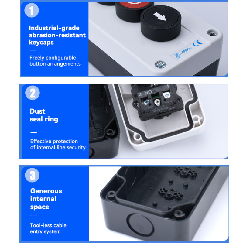 Waterproof E-stop Switch 1NC Push Button Switch Box Emergency Stop Push Button Mushroom Switch Control Station