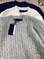 Nouveau Pull Tricoté Chaud à Col Rond et Logo Brodé, Collection Automne-Hiver, Ajusté pour Hommes et Femmes