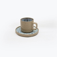 Service de table en grès céramique 16 pièces - Assiettes, bols et tasses à glaçure réactive verte, style européen, compatible micro-ondes et lave-vaisselle