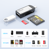 Rocketek OTG 2'si 1 Arada USB C 2.0 Kamera Hafıza Kartı SD TF 2.0 Kart Okuyucu Hub Telefon PC Dizüstü Bilgisayar için