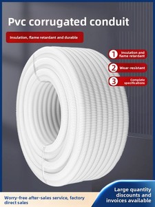 Gaine de câblage en PVC ignifuge, corruguée, épaissie et renforcée, de couleur blanche, pour câblage basse tension - Product Image 2