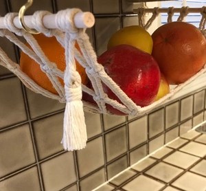 Fruit Hammock Handmade Custom Kitchen Storage Wall Hanging Decor Fruit Hammock Macrame Plant For Kitchen Under Cabinet