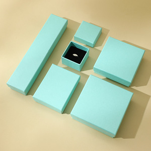 All'ingrosso Logo personalizzato di lusso blu coperchio e scatole Base orecchini anelli collana scatola di gioielli - Product Image 1