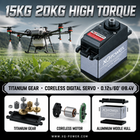 Servomoteur numérique sans noyau étanche en titane 15KG 20KG XQ-POWER S4016D S4020D pour pièces de drone RC, UAV, voiture, robot