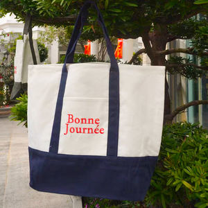 थोक कस्टम कपास कैनवास कढ़ाई टोट बैग ब्लॉक छाया बैग छाया बैग व्यक्तिगत यात्रा समुद्र तट हैंडबैग के लिए व्यक्तिगत यात्रा समुद्र तट हैंडबैग - Product Image 4