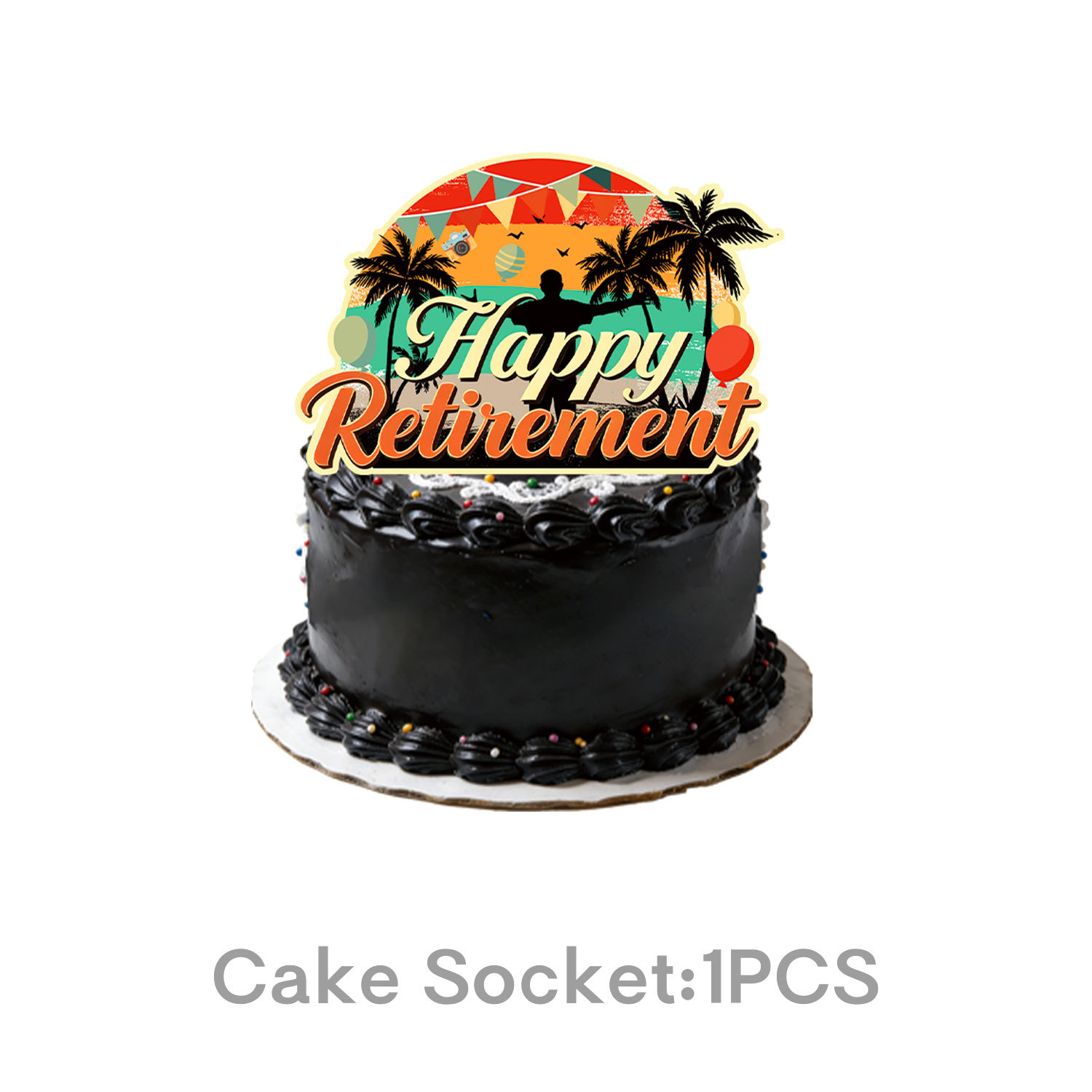 Décoration de gâteau noire - 1 pièce