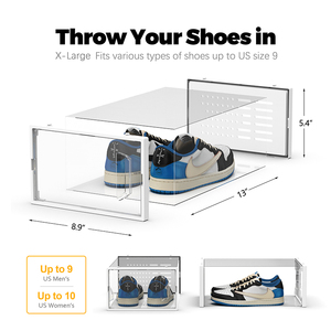 Nhựa Stackable Giày trường hợp trong suốt Sneaker Thùng kết hợp gấp nhựa Giày hộp cửa từ hộp giày - Product Image 4