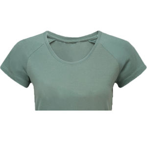 T-shirt à manches courtes à col rond pour femme, style streetwear, respirant, écologique, personnalisé, en molleton uni en coton biologique brodé - Product Image 4