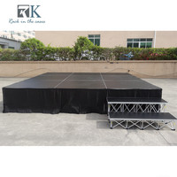 Structure de scène modulaire en aluminium 10m x 12m noire à installation rapide pour concerts