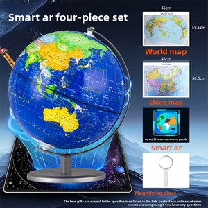 Globo Intelligente AR Blu con Luce, in ABS, 20cm, per Studenti delle Scuole Medie, Educazione Geografica, Mappa del <span class=keywords><strong>Mondo</strong></span> Blu Profondo - Product Image 2