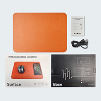 Tapis de souris en cuir PU de style jeu personnalisé avec recharge sans fil Repose-poignet Tapis de souris de bureau avec chargeur sans fil Style imprimé