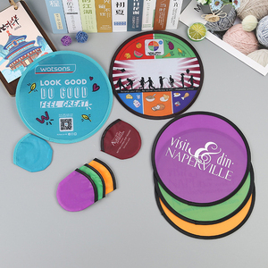 Disco Volador Redondo de Nailon Plegable con Impresión Personalizada, Ventilador de Mano Flexible con Bolsa - Product Image 5