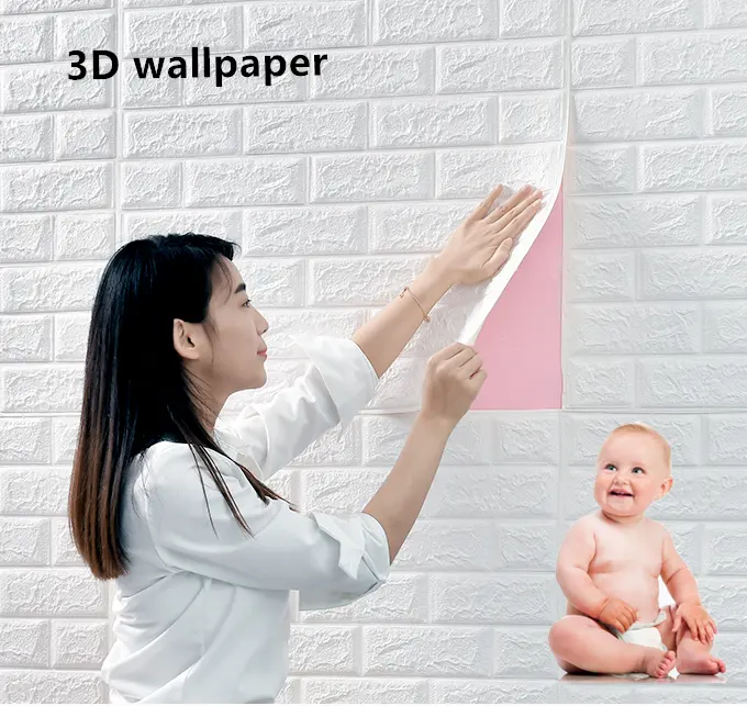 Schiuma di mattoni 3d carta da parati pareti del commercio all'ingrosso della decorazione della casa 3d muro di mattoni adesivo ambientale carta da parati per la decorazione della parete