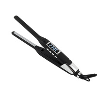 Lisseur de cheveux 2-en-1 avec logo personnalisé, revêtement céramique, version étroite, écran LCD, chauffe rapide en 30 secondes, anti-brûlure