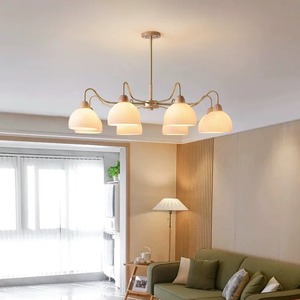 Lámpara de Techo Colgante LED de Latón Estilo Escandinavo, Luz Diurna 6000K, para Sala de Estar, Tamaño Mediano, IP54, Ra90, Garantía de 3 Años - Product Image 1