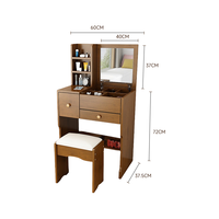 Coiffeuse de maquillage au design simple pour femmes avec tiroirs Commodes à bas prix avec miroir et chaise pour chambre à coucher