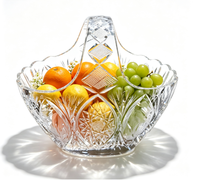 Panier à fruits en cristal taillé à la main avec 24% de PbO, vase de table élégant en verre soufflé à la main pour mariage, décoration de table à domicile, cadeau