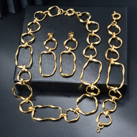 Bijoux de mode en gros personnalisés, bijoux de mariage de luxe plaqués or de Dubaï pour femmes