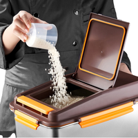 HUFA Nouveau design, seau à riz en acier inoxydable 304 avec poignée pliable, couvercle en PP pour le stockage des aliments, boîte à lunch, couvercle de boîte à légumes
