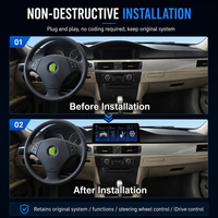 Écran tactile LCD portable de 12,3 pouces, CarPlay sans fil, garantie d'un an, système Android pour tableau de bord BMW Série 3 2009-2012