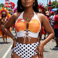 Maillots de bain grande taille pour femmes, imprimés variés, taille haute à cordon de serrage, pour le Carnaval de Miami, personnalisables en gros, pour festivals, 4XL 3XL