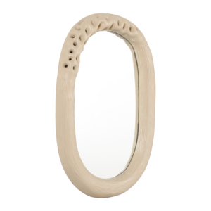 Specchio da Parete Ovale in Cemento con Cornice Texturizzata, Specchio per Vanità per Camera da Letto, Bagno, Ufficio - Product Image 2