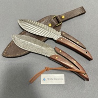 Couteau à lame fixe en acier rapide en poudre, collection EDC, avec étui en cuir, couteau tactique d'extérieur au design élégant