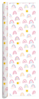 Ensemble de papier cadeau recyclable en PE imprimé étoiles et cœurs roses, kit mignon de boîtes, sacs, étiquettes et autocollants personnalisables pour enfants
