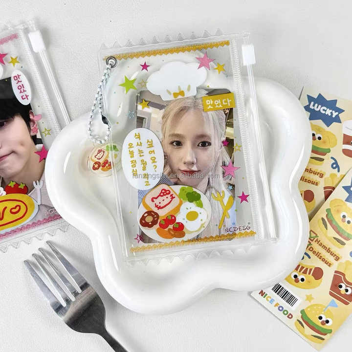 Kpop Wholesale Custom Ziplock Photocard Holder - PVC Clear Zipper