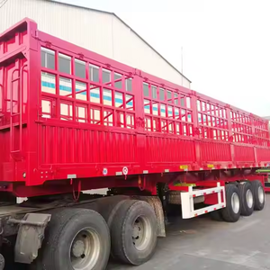 Remolque de plataforma de 3 ejes y 40 pies con capacidad de 60 toneladas, con barandas laterales abatibles, para la venta, semirremolque personalizado para la cosecha de caña de azúcar - Product Image 4