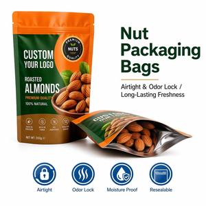 Sachet Doypack Personnalisé Anti-Odeur <span class=keywords><strong>pour</strong></span> Chips et Noix, Refermable avec Fermeture Éclair, 100g, Doublure en Feuille VMPET - Product Image 1