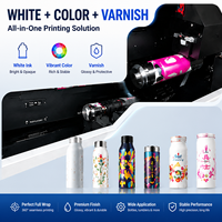 Impresora UV Rotativa Baysoon de 300 mm de Longitud Máxima de Impresión, Impresora de Cilindros de 360 Grados para Botellas, Regalos, Cosméticos, Vasos y Latas