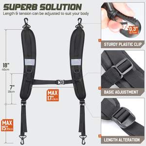 Correas para Mochila, Correa de Hombro para Mochila, Correa de Repuesto Acolchada Ajustable con Clips de Metal/Plástico - Product Image 2