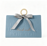 Sac cadeau en papier avec poignée en bois, motif gaufré or, nœud, pour bonbons, chocolats, mariage, fête, emballage cadeau, logo personnalisé