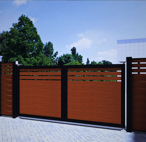 Porte pliante en aluminium de conception moderne Portes coulissantes automatiques à lamelles extérieures Porte à panneau de clôture en aluminium - Product Image 3